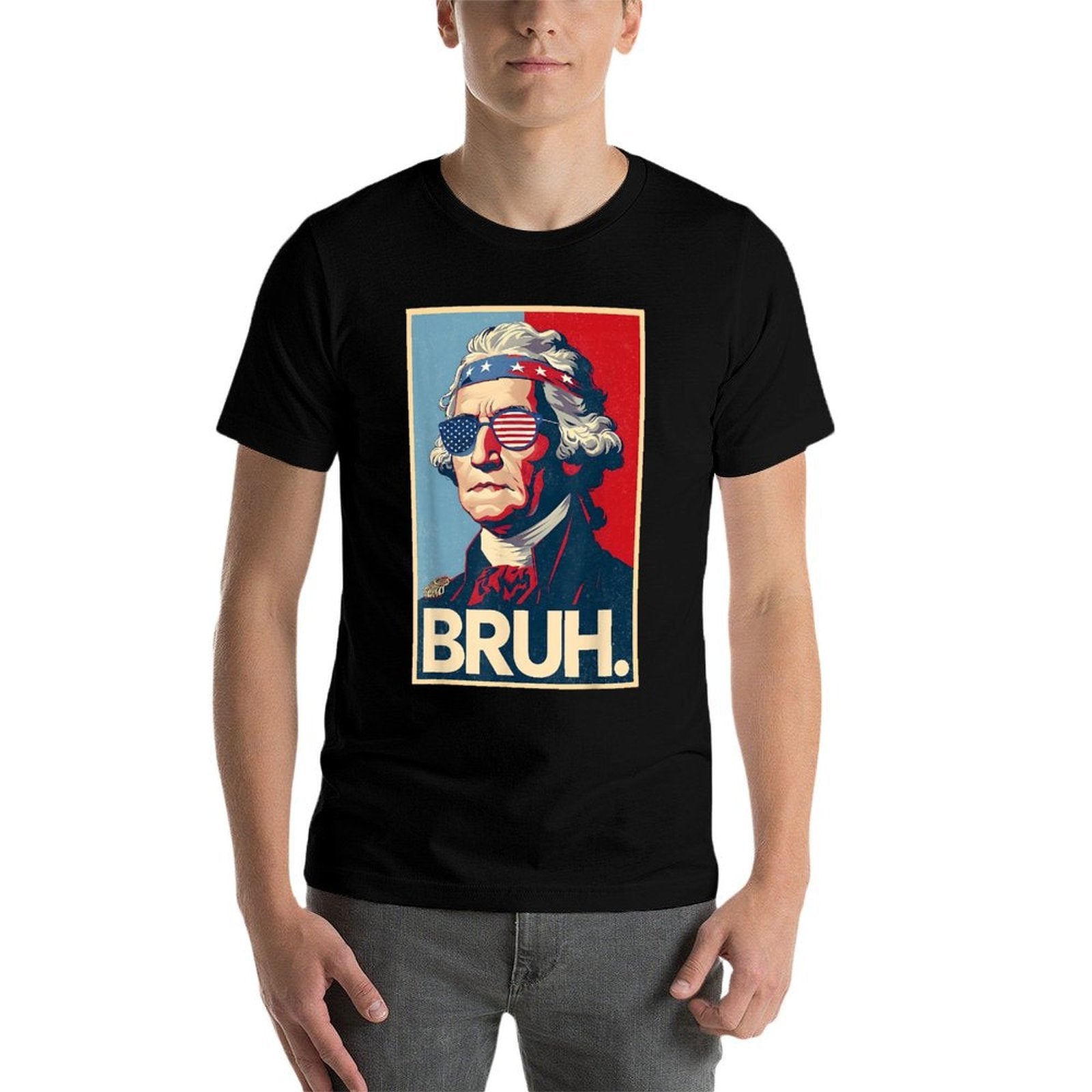 4th Of July 2025 George Washington Bruh. Meme Patriotic  Slim-fit Cut T-Shirt