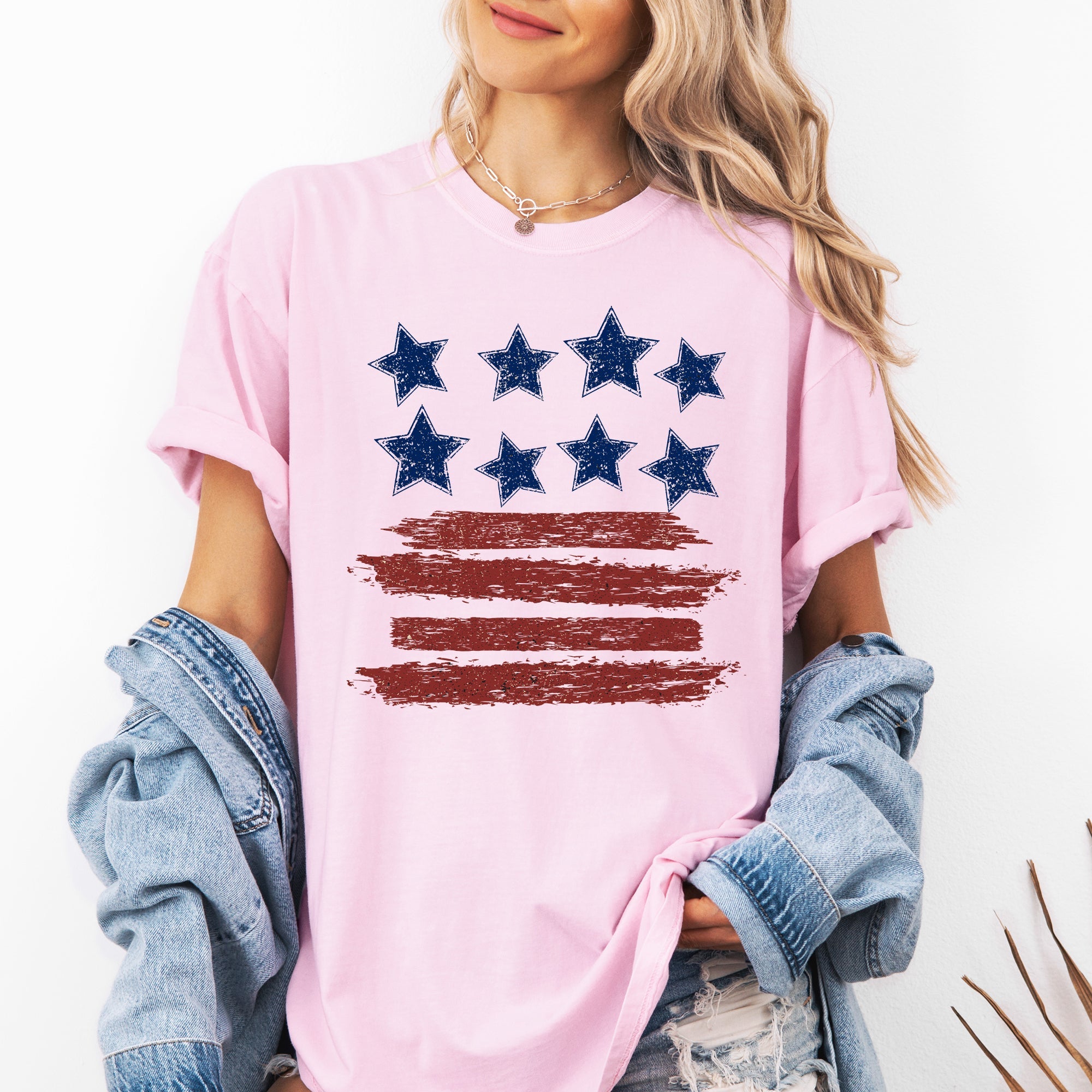 Retro Stars and Stripes, Patriotic, America, 4th of July Tshirt Comfort Colors T-Shirt
