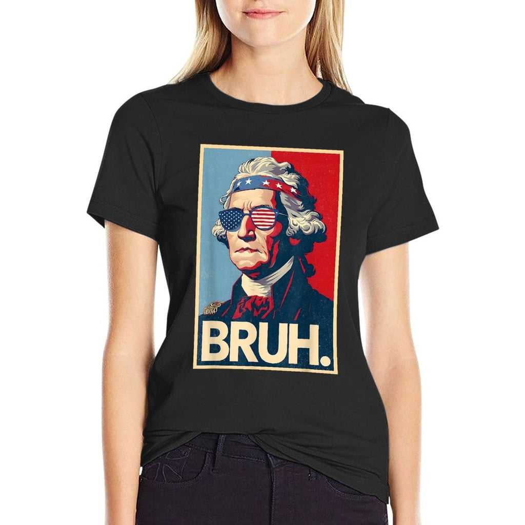 4th Of July 2025 George Washington Bruh. Meme Patriotic  Slim-fit Cut T-Shirt